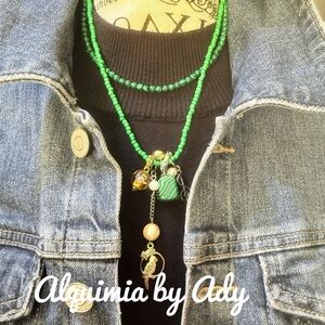 Alquimia Green and Gold Earrings